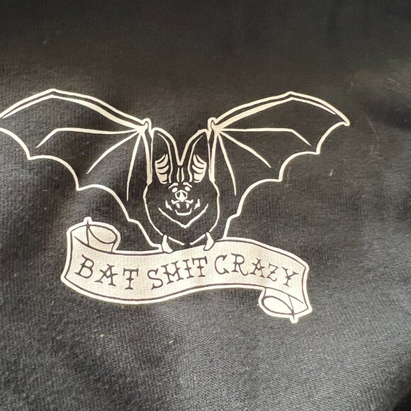 Freak Fly Designs Womens Large Pullover Hoodie Bat S Crazy Halloween Spooky - Picture 3 of 4